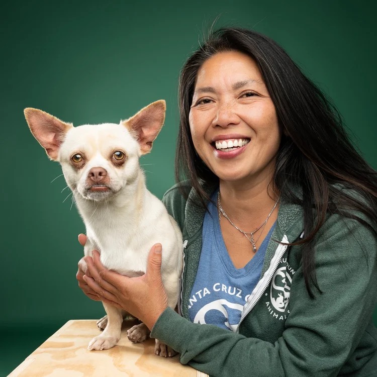 Nga Trinh-Halperin with Mr. Potato Head